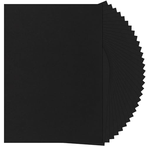 30 Sheets Cardstock -A4 250gsm Cardboard Paper Cover Card Stock 92lb Heavyweight Paper for DIY Card Making Invitations Postcards Business Cards PAC10 (Black A4 Size [250GSM/92LB])