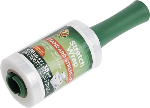Image of Duck Brand Stretch Wrap Roll, Clear, 5 inches by 1000 feet, 285849, Set of 4