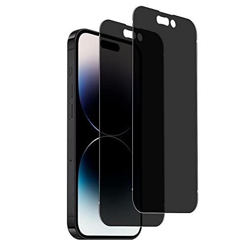 Funrae [2 Stück] Privacy Sichtschutz für Panzerglas Kompatibel mit iPhone 14 Pro 6.1", 9H Härte Anti-Spähen Blickschutzfolie Kratzfest Anti-Spy Schutzfolie Anti Peeping Screen Protector Cover