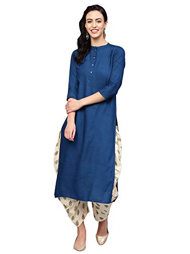 Image of INDO ERA Women's Viscose Rayon Solid Straight Kurta(IE26KT5GN1331)