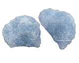 2 Pieces Blue Calcite Crystal for Sleep Raw Crystals and Healing Stones, Natural Rocks for Tumbling and DIY Raw Stones and Crystals