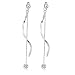 Produktbild Ms.Swan 925 Sterling Silber Lange Quaste Ohrringe,Lange Ohrringe Silber 925 Damen Mädchen
