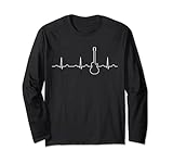 fun musician bass guitar heartbeat tee, lettore musicale maglia a manica