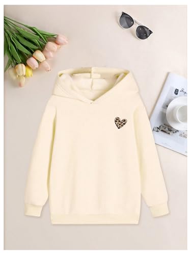 Girl's Letter Cheetah Hoodies Long Sleeve Hooded Sweatshirts Pullover Tops Cute Clothes2