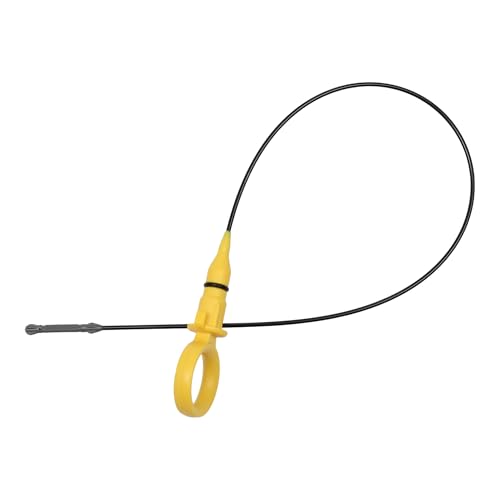 A ABSOPRO Engine Oil Dipstick No.04L115611F Oil Level Dip Stick Double Hole Indicator for Audi A3 1.6 TDI 2012-2015 Plastic Metal Yellow Silver Tone