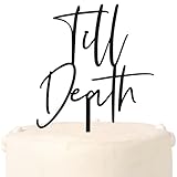 Gothic Till Death Cake Topper - Old English Wedding Cake Topper - Wedding, Anniversary, Valentines Cake Topper (Till Death Cake Topper)