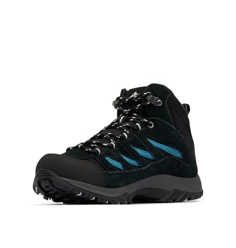 Columbia Womens Crestwood Mid Waterproof, Black/Skylight, 9.5