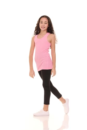 Pink Angel 6-Pack Girls Tank Tops - Undershirts, Trendy Ribbed Sleeveless Summer Shirts - Kids Tank Tops4