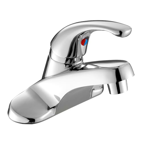 VEVOR Single Handle Sink Faucet, Chrome-Plated Silver Single Handle Bathroom