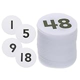 YOKIVE 4 Zoll Teppich Markierungspunkte 48 Stück Runde Grund Sitzpunkte Mit Zahlen 1-48 Aufstellteppich Punkte Für Lehrer Weiß