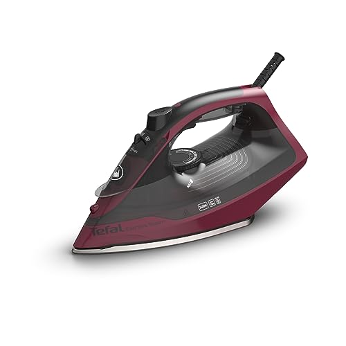 Tefal FV2846 Express Steam Dampfbügeleisen, 2400 W, 40 g/Min. Dampfmengenregulierung, 180 g/Min. Dampfstoß, Antitropf-Funktion gegen Flecken auf der Wäsche, 270 ml Wassertank, Schwarz/Weinrot