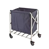 IYUESQ Carro de Servicio a la habitación, Carro Plegable para Servicio a la habitación, Carro de Trabajo de Limpieza, Carro silencioso para Ropa Blanca, Carro de Limpieza de Tres Pisos co
