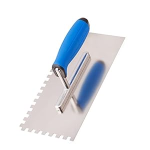 Mivos Tandgladmakende Troffel 8 x 8 mm – Roestvrij Staal Getand Gladmakende Troffel 270 x 130 mm – Tandlepel Met zachte Grip – Dakrand Made in EU