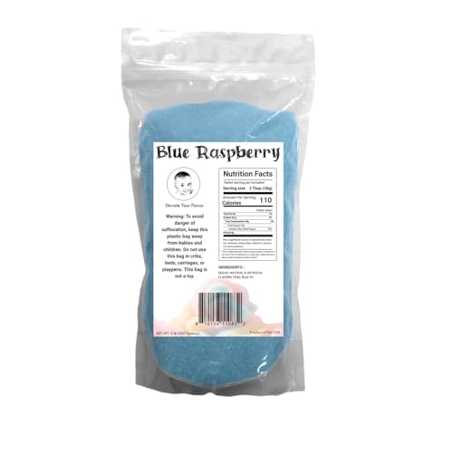 Image of Blue Raspberry Flossugar - 2 lb (32 oz) - Pre-Mixed, Ready-to-Use Cotton Candy Sugar - Sweet, Cake-Inspired Flavor - Perfect for Parties, Festivals, and Concession Stands