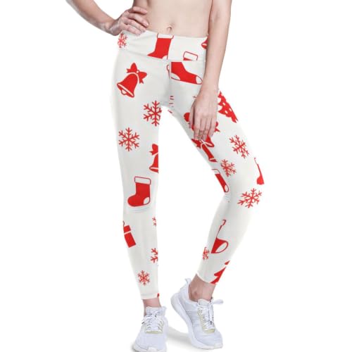 Mallas para glúteos de Navidad con diseño rojo para yoga y fitness