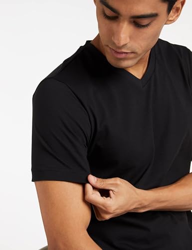 Image of Amazon Brand - Symbol Men's Solid Cotton T Shirt | Plain | V Neck | Half Sleeve-Regular Fit | Combo Pack of 3 (Available in Plus Sizes)