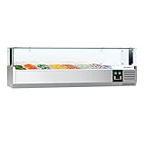  GGM Gastro  AGS153LND  Kühl-Aufsatzvitrine PREMIUM - 1,5 x 0,34 m - für 7x 1/4 GN-Behälter