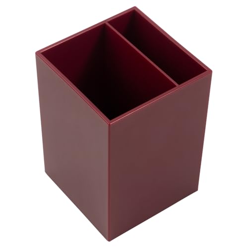 Image of JAM PAPER Plastic Pen Holder - Burgundy - Desktop Pencil Cup Sold Individually