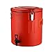 Wiadro izolacyjne ze stali nierdzewnej z kranem, duże wiadro handlowe do stoisk handlowych czerwone, na spotkania rodzinne, urny na gorącą wodę, 70 l