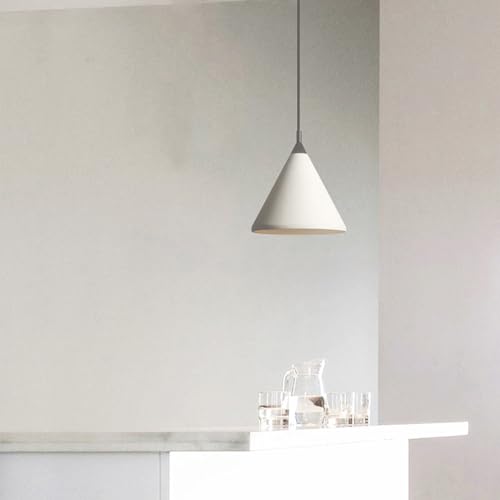 Lampe pendante Triangle en grès blanc E27 pour décoration de chevet - 5