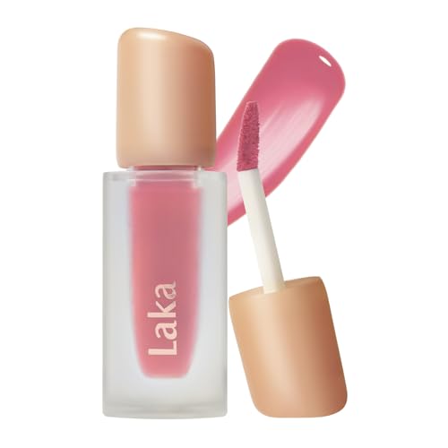 Laka Fruity Glam Tint | Glowing Korean Lip Tint with Hydrating Lightweight Texture | Buildable Color, Non-Sticky High Shine Gloss | K-Beauty Korean Makeup | #134 Peaches, 0.15oz