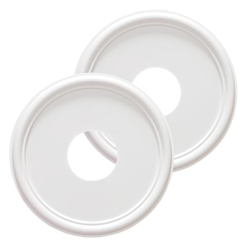 Image of Molded Nylon Ceiling Medallion for Light Fixtures and Ceiling Fans White 13 inchOD x 4 inchID x 1-1 /8 inchP (Fits Canopies up to 10-1 /2 inch)