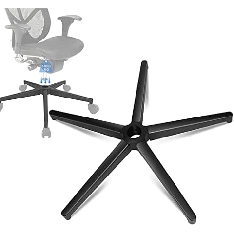 Silla de oficina con pie en cruz y base de 5 estrellas con soporte, marco de metal negro pentagonal Cover