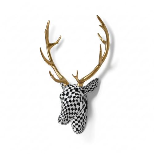 XYZWOMN Deer Head Wall Decor, 15.7 Inch Faux Resin Animal