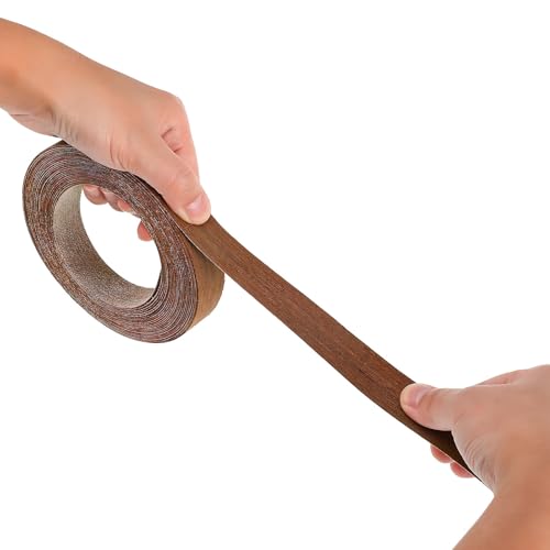 BIUDECO Bordes de chapa de gabinete de madera natural, cinta autoadhesiva de 2,2 cm por 8 metros, banda flexible para muebles y puertas, adecuada para trabajos de restauración y