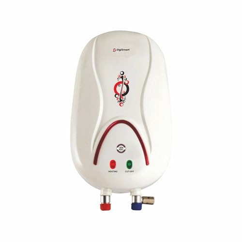 Image of DIGISMART 1 L HOTMAK Instant Water Heater Geyser, 3 kW ISI Approved, Copper Heating Element, Anti-Rust Coated Tank, ABS Body, Energy Efficient, Ivory, 2 Year Warranty