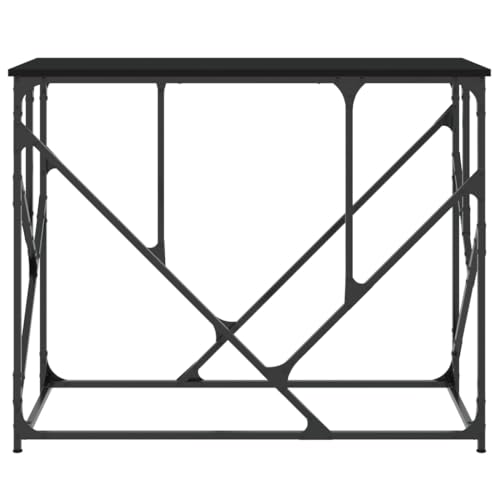 Mesa consola negra de madera y metal de 100x40x80 cm para el pasillo de casa 5
