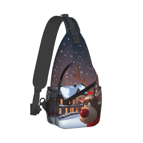 Bolso cruzado casual para hombre y mujer negro miniatura 2