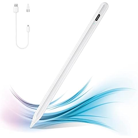Stylus Pen for iPad Magnetic, DRYMOKINI Android Touch Screen Tablet Pen with Pen Tip, Active Stylus Digital Pens for iPad Pencil, Compatible with iPhone/iPad/Samsung/Huawei/Lenovo/LG/HTC, White Cover