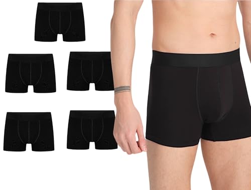 Basicbox Herren Trunk Boxershorts I Ergonomisch geschnitten I 5er Pack I verstärktes Gummibund I Ohne Kratzenden Zettel I I S-XXXL (DE/NL/SE/PL, Alphanumerisch, L, schwarz)