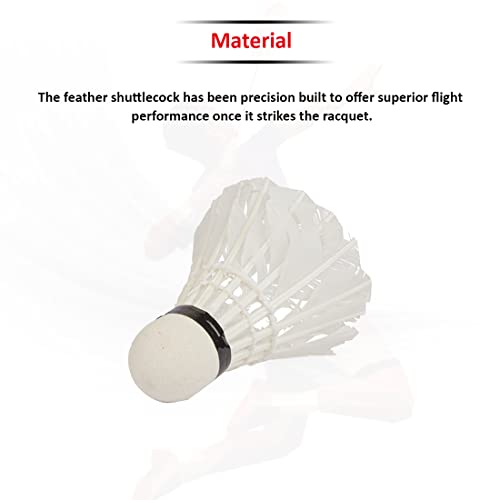 Image of Hipkoo Sports Badminton Shuttlecocks, Goose Feather Shuttlecocks Stable & Durable Sports Training Badminton Balls for Indoor Outdoor Game (Set of 6)