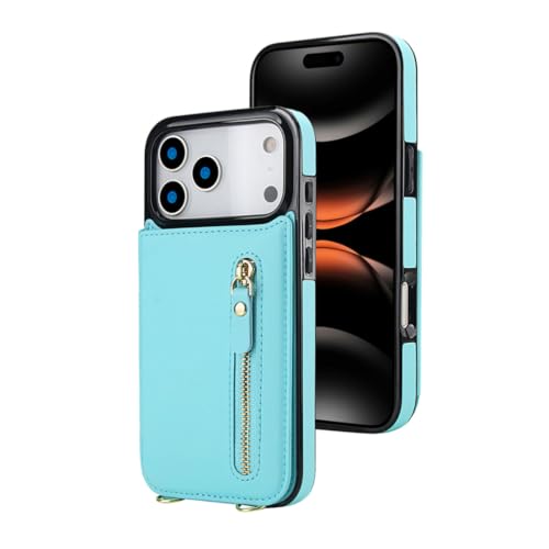 Étui portefeuille iPhone Air cuir vert protection bandoulière cartes