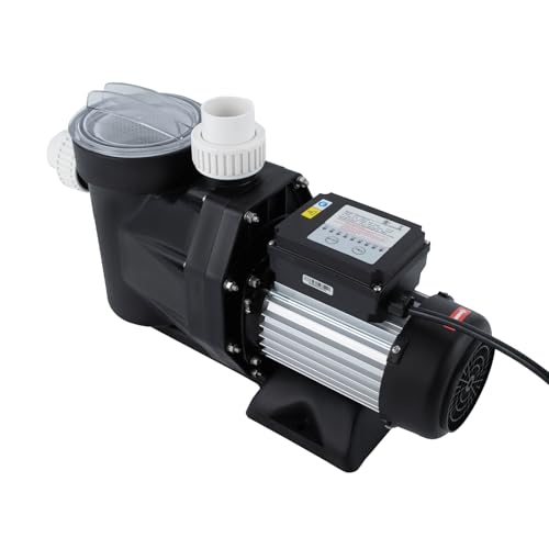 CILDON 1.5Hp Ground Pool Pump, 1100W In/Above Swimming Pool Pump with Timer, Filter Basket, Powerful Self Primming Swimming Pool Pumps, W/52.49 Ft Lift, 422.68Qt/Min Flow Rate, 4.92 Ft Power Cable