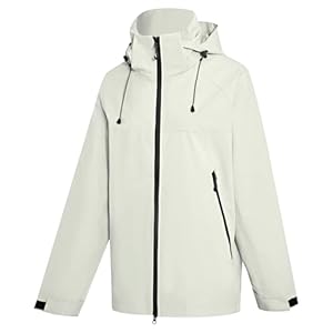 PONCEAU Damen Wasserdicht Regenjacke Leichte Wasserdicht Outdoorjacke Atmungsaktiv & Winddicht, Verstellbare Kapuze & Ärmelbündchen zum Wandern Reisen Treking Fahrrad