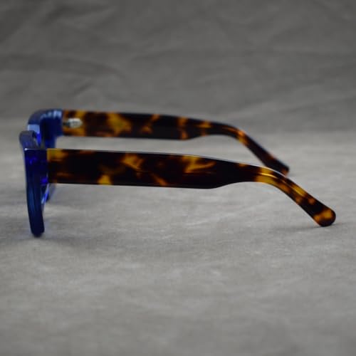 Image of Retro Fashion Thick Acetate Polarized Sunglasses Trendy Square Men Womens Black Grey Shades Vintage