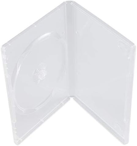 Maxtek 14mm Single Clear Standard DVD Case with Outter Clear Sleeve, 25 PCs. Disc Not Included.