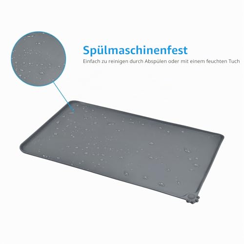 AUDWUD wasserdichte Silikon Futtermatte Anti Rutsch Unterlage Fuer Haustiere
