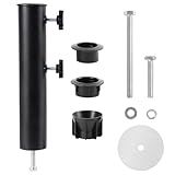 Blissun Umbrella Base stand Tube Outdoor, Patio Umbrella Base Pole Replacement, Heavy Duty Umbrella Base Holder Tube Bracket, Universal Umbrella Base Replacement Parts, Metal Black