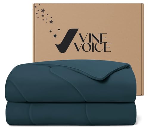 Image of Cooling Comforter for Hot Sleepers, Queen 90x90, Dark Denim Blue | Cooling blanket feel, Q-Max >0.4 cool touch, double-sided cooling, Sorona fill, for night sweats, lightweight & breathable