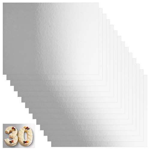 STARVAST 20er-Set Tortenunterlage Rechteckige 40x30 cm | Cake Board | Tortenböden | Karton Silber 2 mm Dicke | Große Tortenplatte | Kuchenplatte Cakeboard für Torten Kuchen Geburtstag