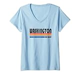 Photo Gallery donna washington, nj hometown pride retro anni 70 80 stile maglietta con collo a v Photo Gallery donna washington, nj hometown pride retro anni 70 80 stile maglietta con collo a v