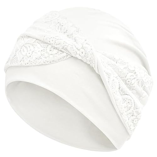 Lrastok White Women Knot Slouchy Beanie Chemo Hat Twist Stretch Cancer Head Wraps Sleep Head Scarf