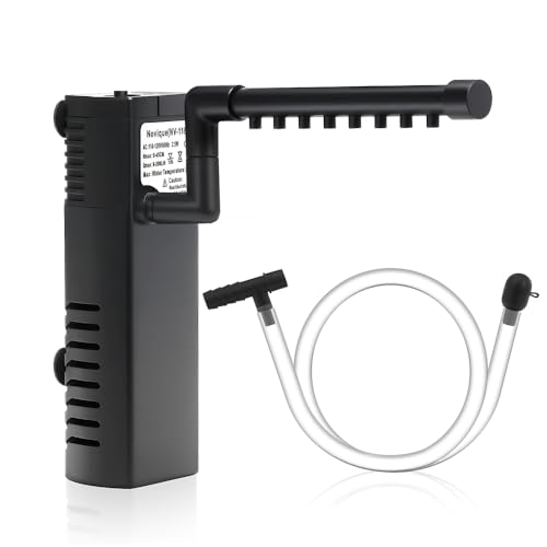 Novique Submersible Internal Aquarium Filter Multiple Function Powerful Pump Fish Tank Filter for 2-10 Gallon Tanks 53 GPH 2.5W