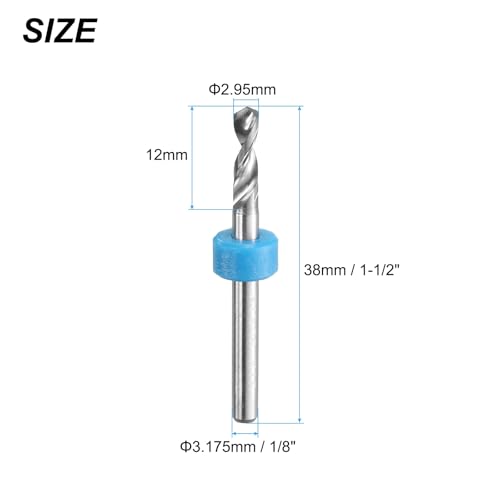 QUARKZMAN Micro Bohrer 2,95mm Wolframkarbid Drehwerkzeug Schmuck CNC Gravur Print Leiterplatte Mikro Bohrer 1/8 Zoll Schaft 10 Stück