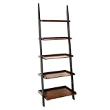Convenience Concepts French Country Bookshelf Ladder, Dark Walnut & Black
