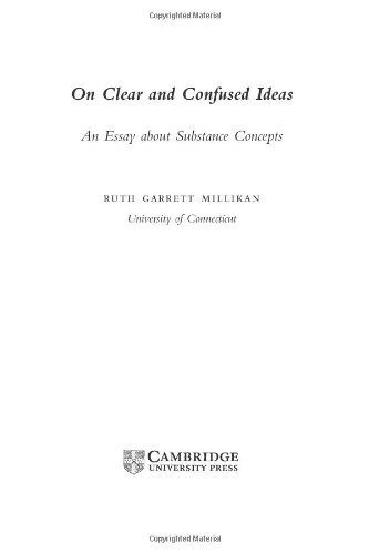 On Clear and Confused Ideas: An Essay about Substance Concepts ...